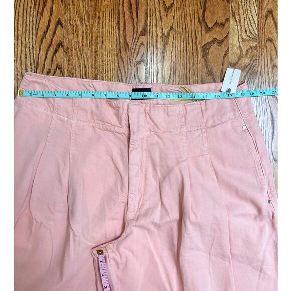 Maeve Pleated Wide Leg Pants Cotton/Tencel Neutral Pink W Sz 33 NWT - Picture 9 of 12